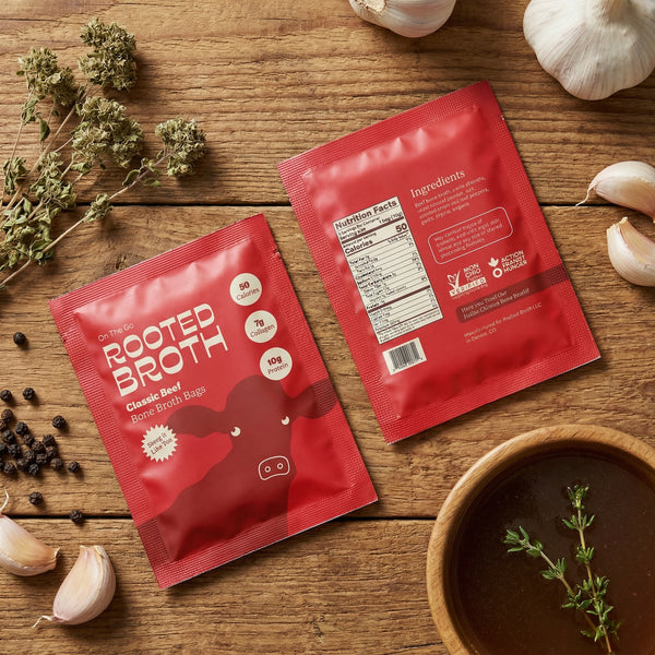 Rooted Broth Classic Beef and Italian Chicken boxes